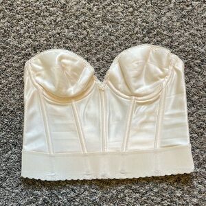 Vintage Petticoat Place Cream Satin Corset